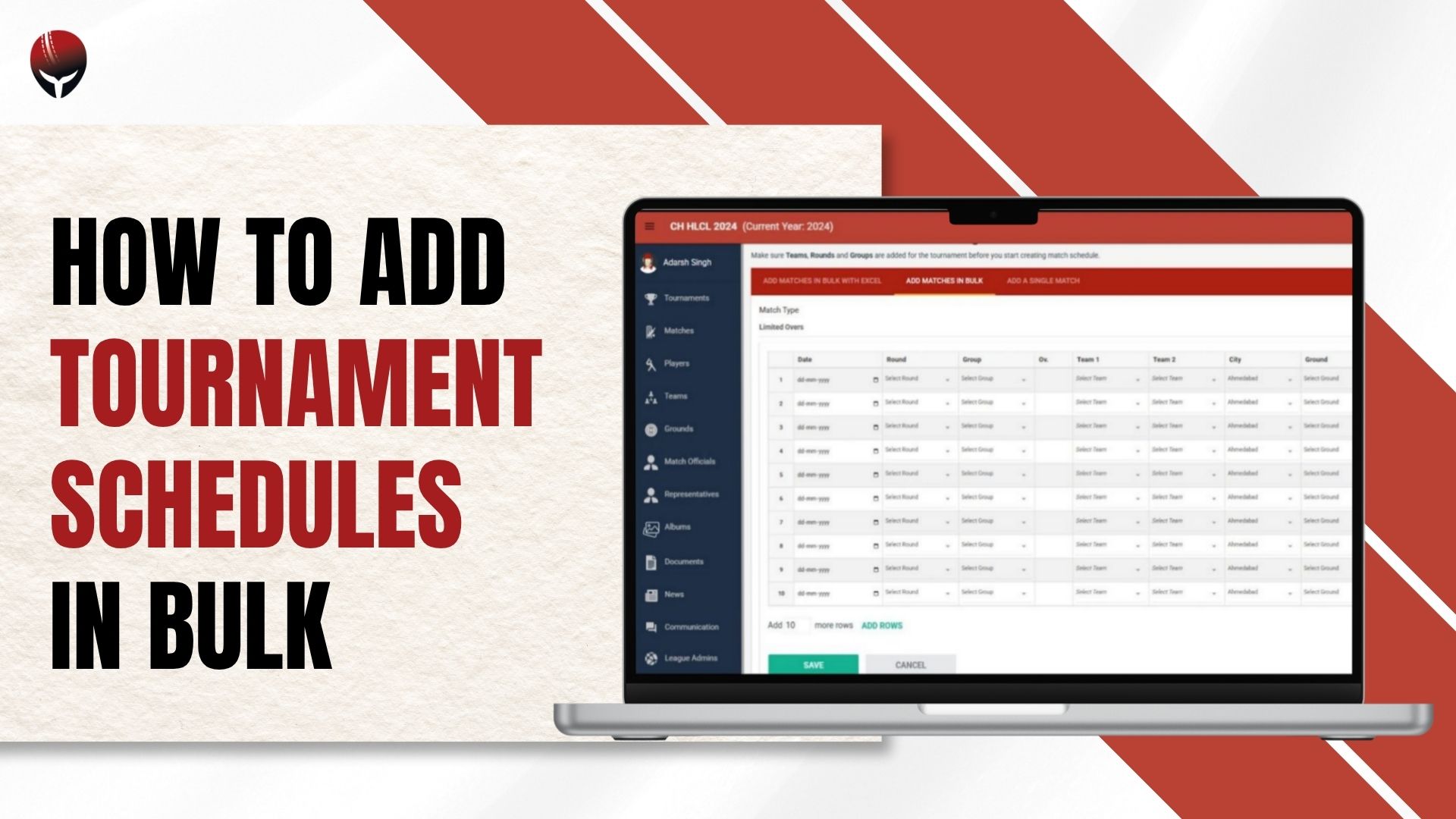 How to Add Tournament SCHEDULES in Bulk
