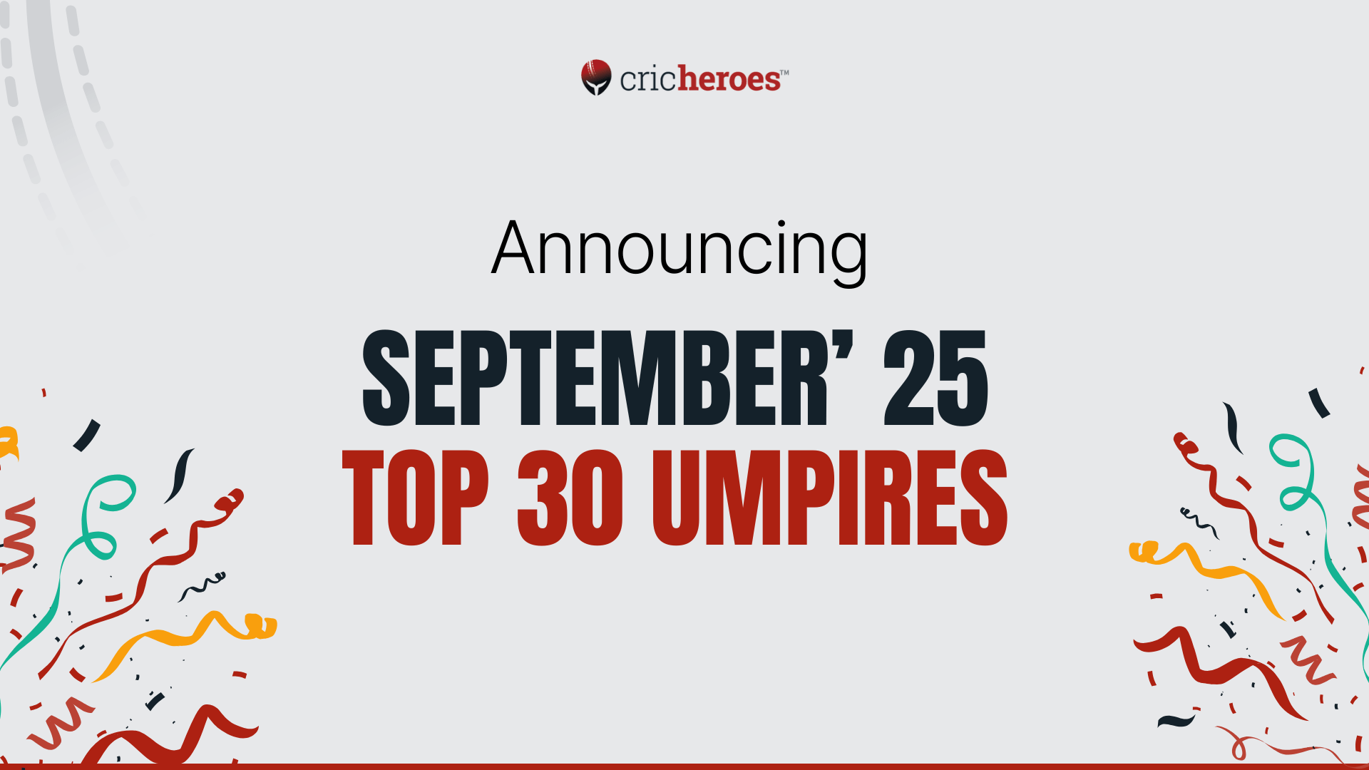Top 30 Grassroots Cricket Umpires of September 2025