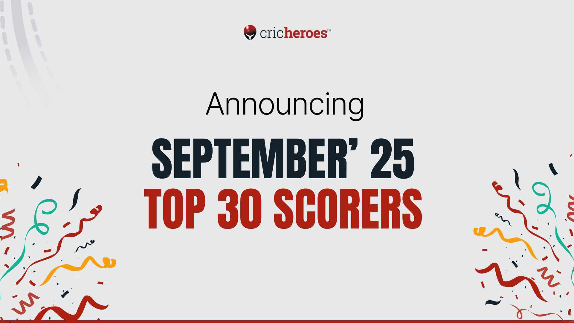 Top 30 Grassroots Cricket Scorers